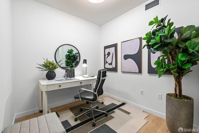 office featuring light hardwood / wood-style floors