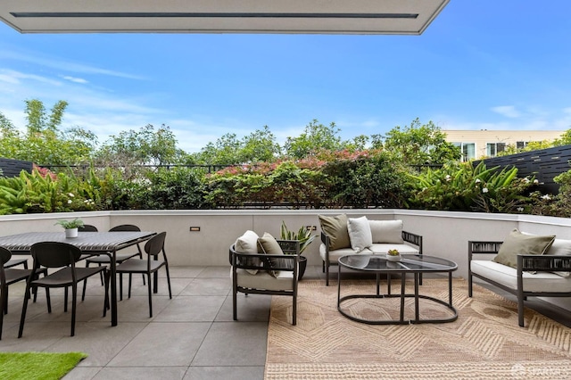 view of patio / terrace with an outdoor hangout area