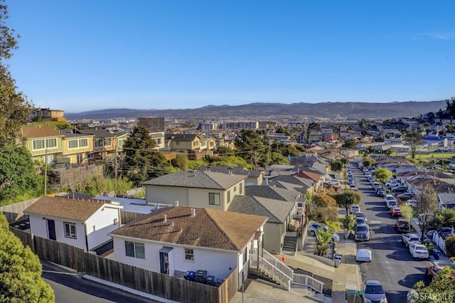 bird's eye view with a residential view and a mountain view