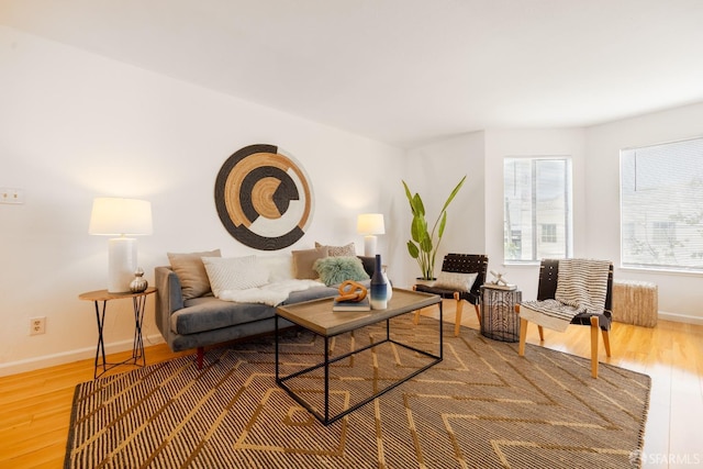 living room featuring hardwood / wood-style flooring