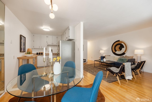 dining area featuring light hardwood / wood-style floors