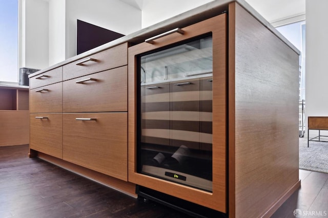 301 Mission St Unit 39A, San Francisco, CA 94105 - detailed view of wood finished floors and beverage cooler