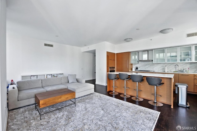 301 Mission St Unit 39A, San Francisco, CA 94105 - living room with dark wood-type flooring