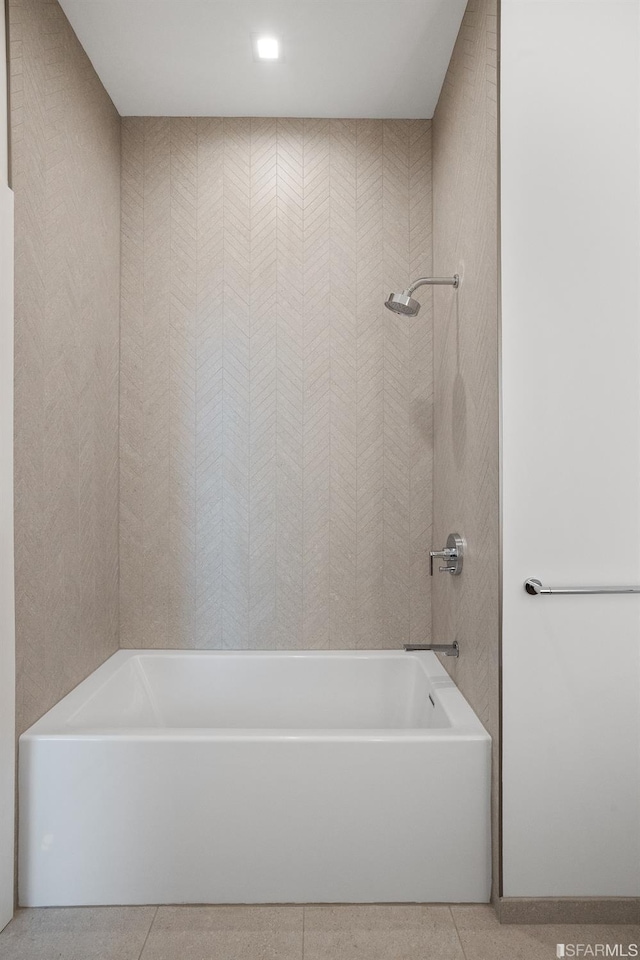 bathroom with shower / bathing tub combination and tile patterned floors