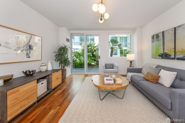 living room featuring wood finished floors