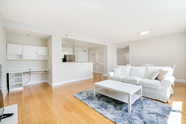 living room featuring light hardwood / wood-style flooring