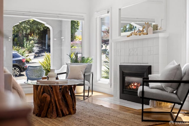 4551 Fairbairn Ave, Oakland, CA 94619 - living area with wood finished floors and a tile fireplace