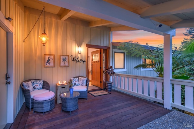 view of deck at dusk