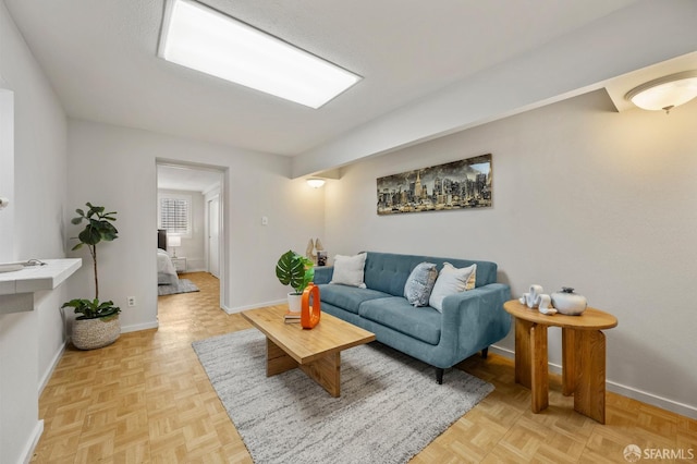living room with baseboards