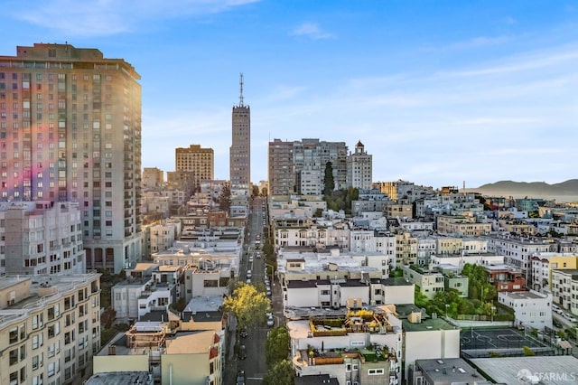 view of city featuring a mountain view