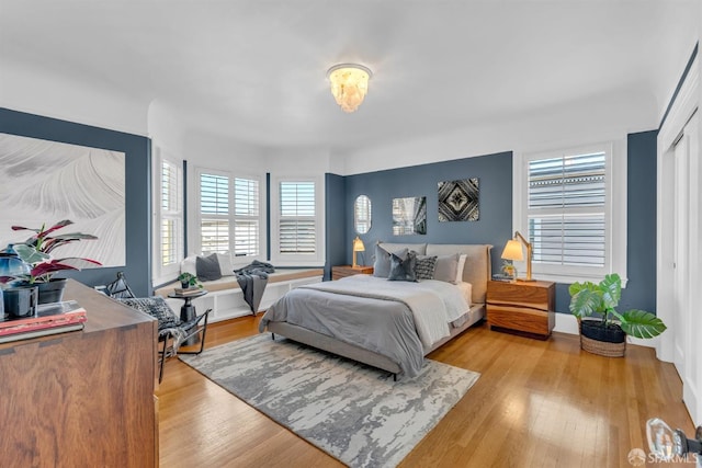 bedroom featuring light hardwood / wood-style floors