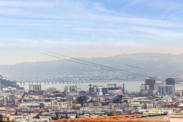 view of city with a water view