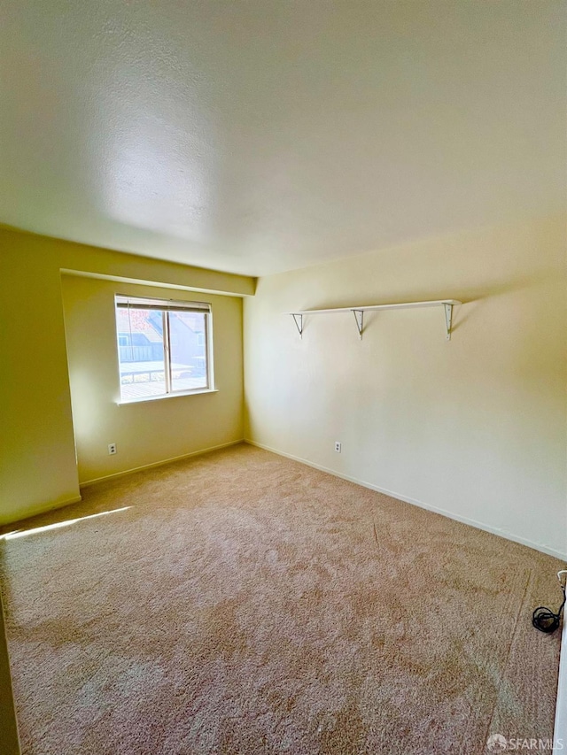 empty room featuring carpet floors and a textured ceiling