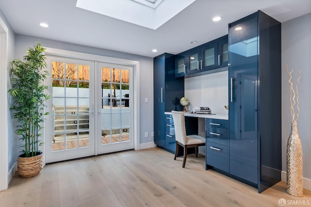 65 San Pablo Ave, San Francisco, CA 94127 - entryway with recessed lighting, light wood finished floors, baseboards, and a skylight