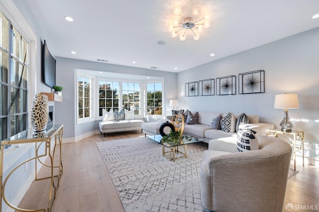 65 San Pablo Ave, San Francisco, CA 94127 - living area featuring hardwood / wood-style floors, visible vents, and recessed lighting