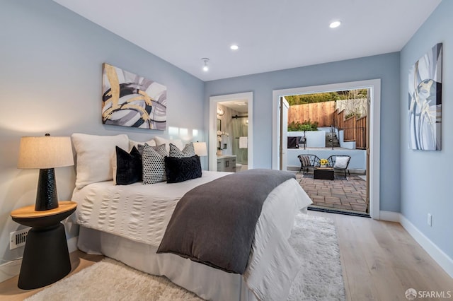 65 San Pablo Ave, San Francisco, CA 94127 - bedroom featuring recessed lighting, baseboards, access to outside, and wood finished floors