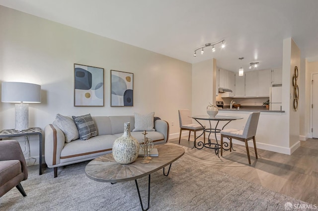 2225 23rd St Unit 318, San Francisco, CA 94107 - living room featuring baseboards and light wood-type flooring