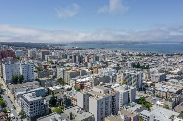 property's view of city featuring a water view