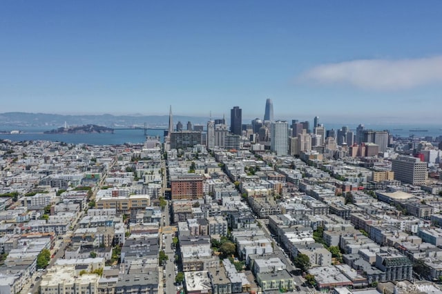 property's view of city with a water view