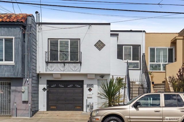 view of property featuring a garage