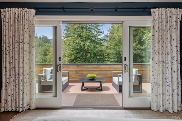 doorway with french doors
