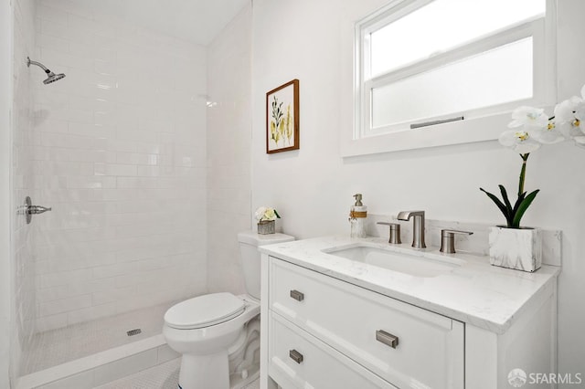 830 47th St, Emeryville, CA 94608 - full bathroom featuring vanity, toilet, and tiled shower