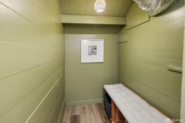 mudroom with light wood-style floors
