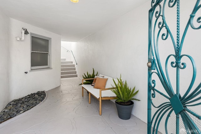 view of patio with stairs