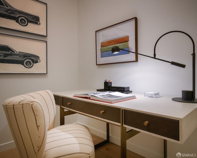 office with wood finished floors