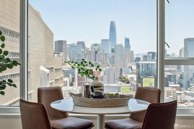 1160 Mission St Unit 2212, San Francisco, CA 94103 - dining room with a skyline view and plenty of natural light