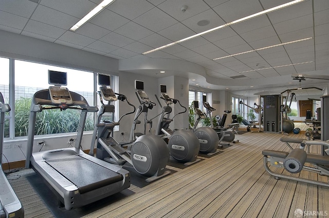 1160 Mission St Unit 2212, San Francisco, CA 94103 - gym featuring a drop ceiling and carpet