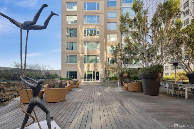 1160 Mission St Unit 2212, San Francisco, CA 94103 - wooden deck featuring outdoor lounge area and outdoor dining area