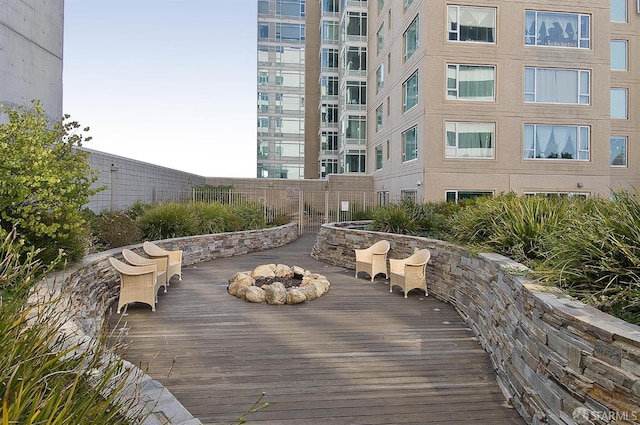 1160 Mission St Unit 2212, San Francisco, CA 94103 - view of community featuring a fire pit and a deck