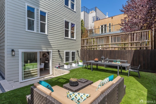 view of patio / terrace featuring an outdoor hangout area