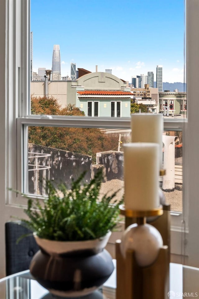 balcony with a view of city