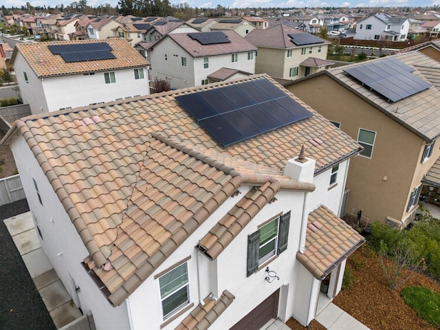 drone / aerial view with a residential view