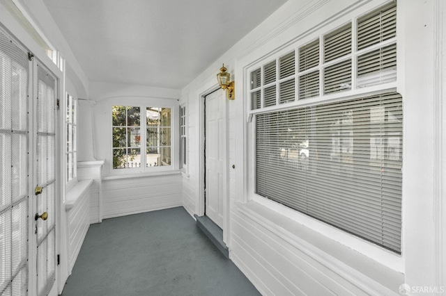 view of unfurnished sunroom