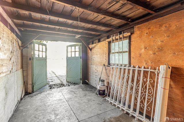 misc room with wood ceiling