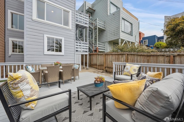 1371 16th Ave Unit 1373, San Francisco, CA 94122 - view of patio with outdoor lounge area, a wooden deck, and outdoor dining area