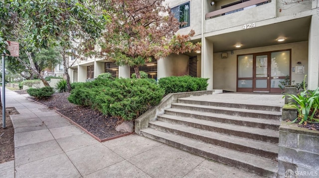 view of exterior entry with french doors