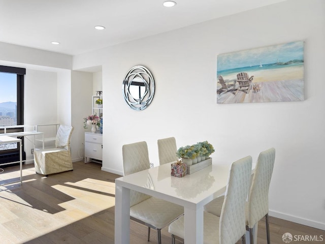 dining space featuring hardwood / wood-style floors