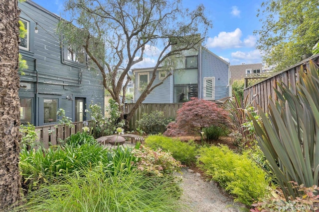 view of yard with fence