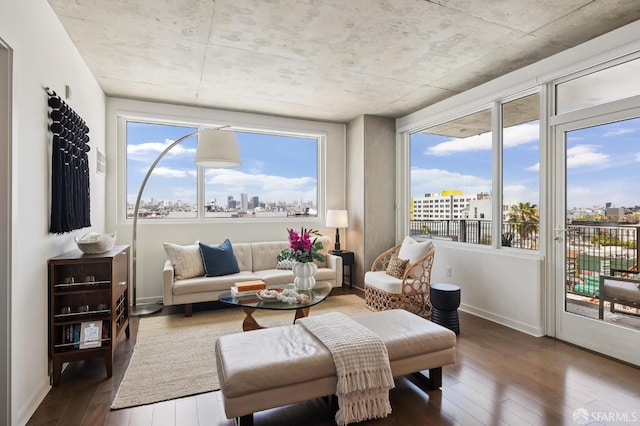 45 Bartlett St Unit 509, San Francisco, CA 94110 - sitting room with a skyline view and hardwood / wood-style flooring