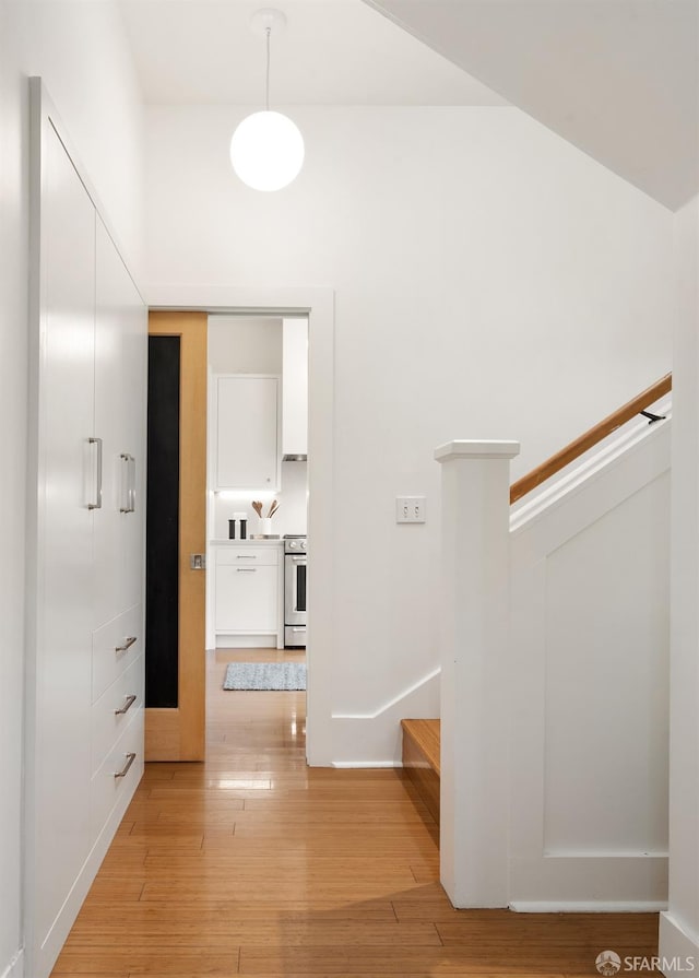 hall featuring light wood-type flooring