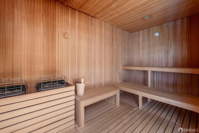 view of sauna