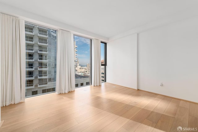 unfurnished room featuring light hardwood / wood-style floors