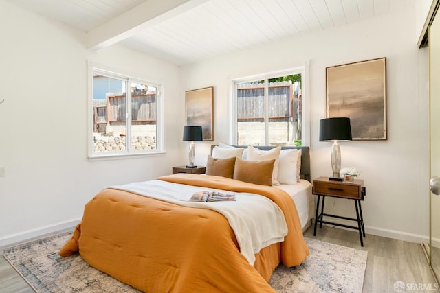 27 Nancy Dr, San Pablo, CA 94806 - bedroom with wood finished floors, baseboards, and wooden ceiling with exposed beams