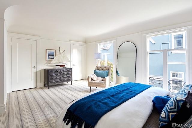bedroom featuring carpet