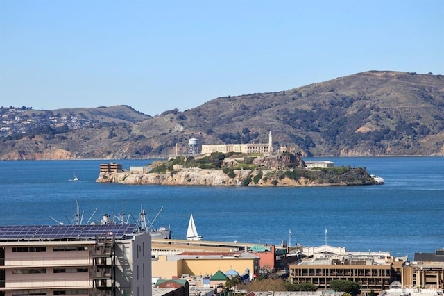 view of water feature with a mountain view