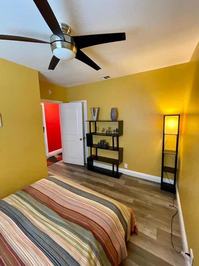 3740 26th Ave, Sacramento, CA 95820 - bedroom with wood finished floors and a ceiling fan